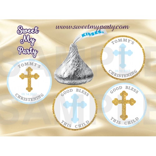 Boy Baptism Hershey Kisses Stickers,Christening Hershey kisses stickers,(1)